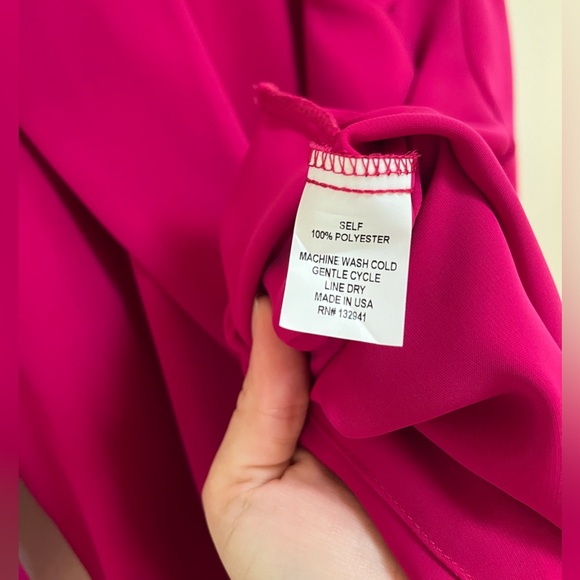 Amanda Uprichard Vibrant Pink V-Neck Blouse size small - Picture 4 of 5